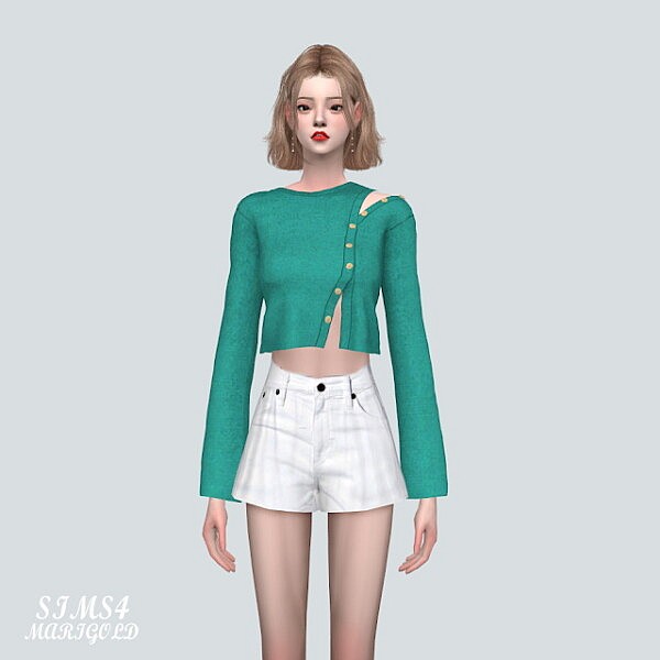 9 Button Knit Sweater from SIMS4 Marigold