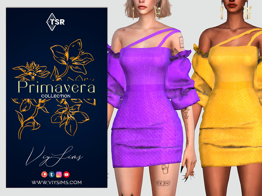 Primavera Collection Dress X By Viy Sims From Tsr • Sims 4 Downloads