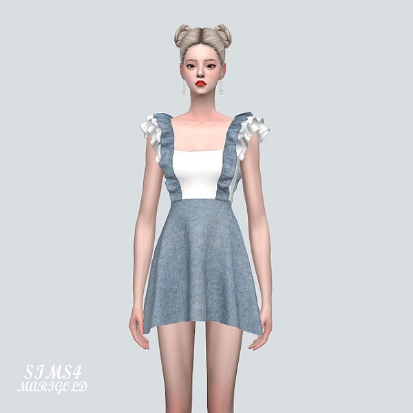 3 Lovely 3 Frill Mini Dress V2 from SIMS4 Marigold