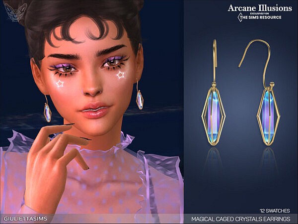 Arcane Illusions   Magical Caged Crystal Earrings by feyona from TSR