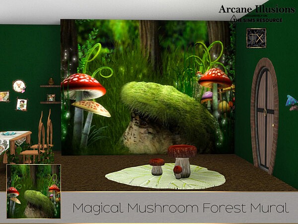 Arcane Illusions   Magical Mushroom Forest Mural by theeaax from TSR