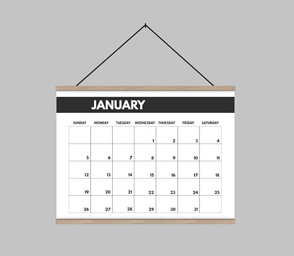 Minimal Desk, Desk Organiser and Horizontal Wall Calendar from Heurrs
