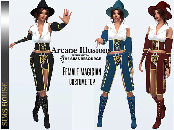 Arcane Illusions Female magician costume bottom by Sims House from TSR