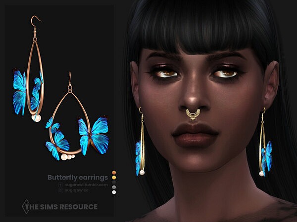 Butterfly female earrings by sugar owl from TSR