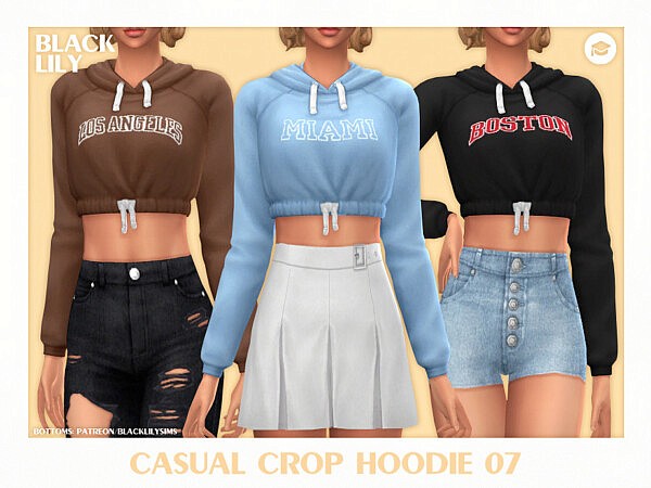 Casual Crop Hoodie 07 by Black Lily from TSR