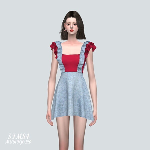 3 Lovely 3 Frill Mini Dress V2 from SIMS4 Marigold