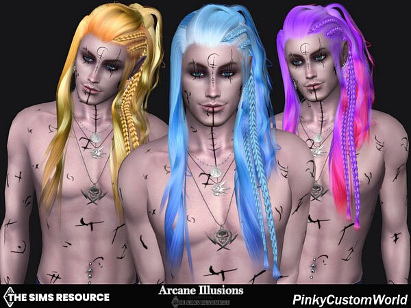Arcane Illusions Magical Recolor of DarkNighTt Lithunium Hair by PinkyCustomWorld from TSR