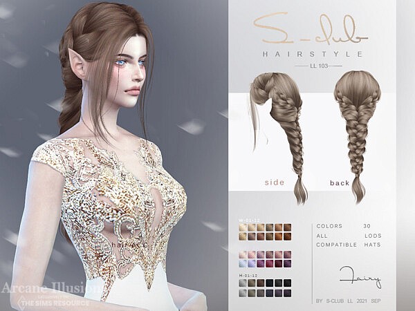 Arcane illusion Braid Long elf hairstyle by S Club from TSR
