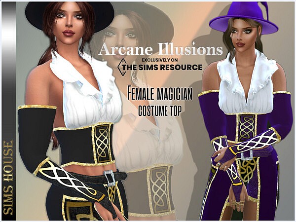 Arcane Illusions Female magician costume top by Sims House from TSR