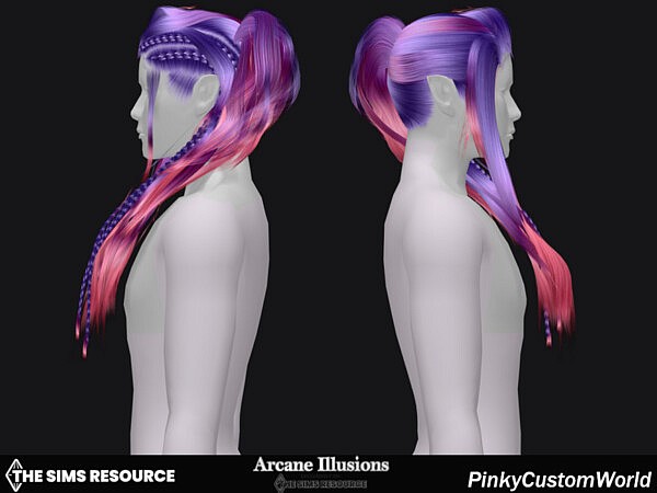 Arcane Illusions Magical Recolor of DarkNighTt Lithunium Hair by PinkyCustomWorld from TSR