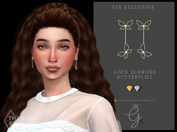 Gold Diamond Butterflies by Glitterberryfly from TSR
