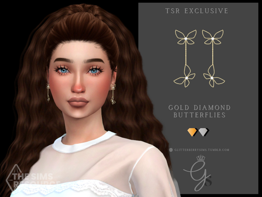 Gold Diamond Butterflies By Glitterberryfly From Tsr • Sims 4 Downloads