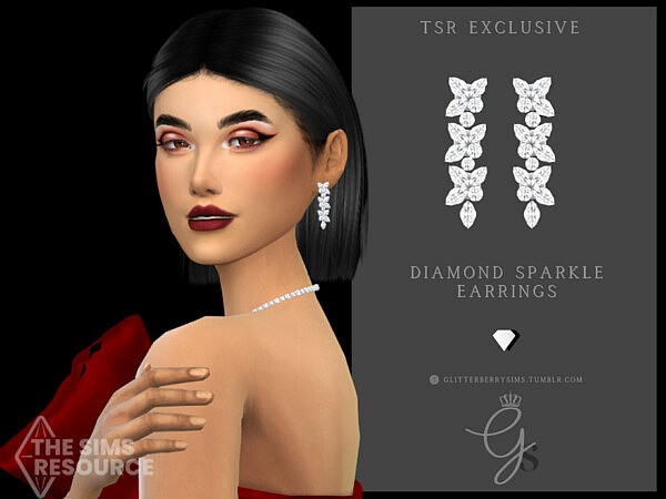 Diamond Sparkle Earrings by Glitterberryfly from TSR
