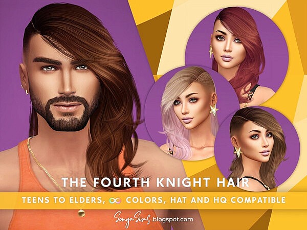 The Fourth Knight Hair MALES by SonyaSimsCC from TSR