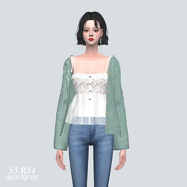 78 Cardigan With Bustier from SIMS4 Marigold