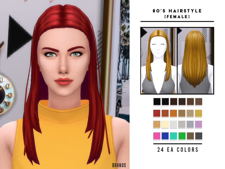 80s Hairstyle Female By Oranostr From Tsr • Sims 4 Downloads