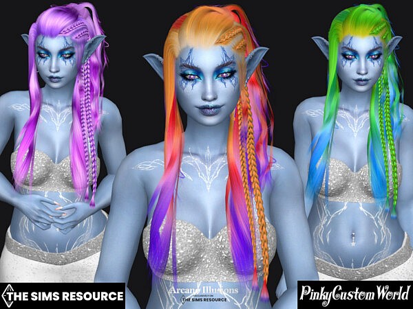 Arcane Illusions Magical Recolor of DarkNighTt Lithunium hair by PinkyCustomWorld from TSR