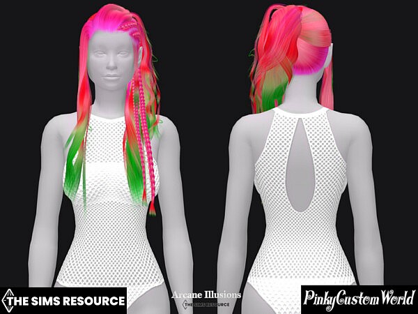 Arcane Illusions Magical Recolor of DarkNighTt Lithunium hair by PinkyCustomWorld from TSR