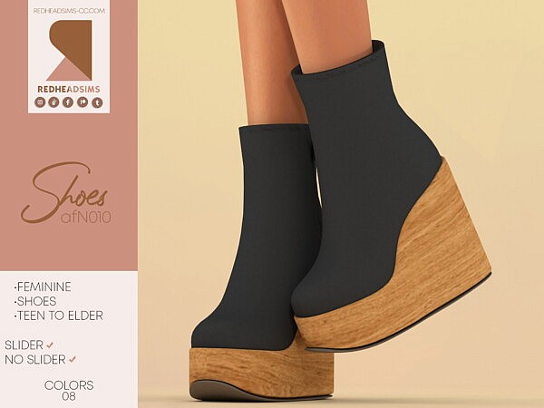 AF Shoes N010 from Red Head Sims