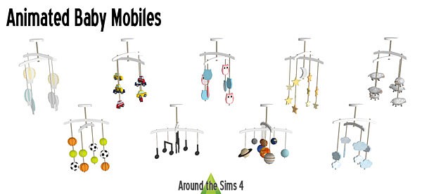 Animated baby mobiles from Around The Sims 4
