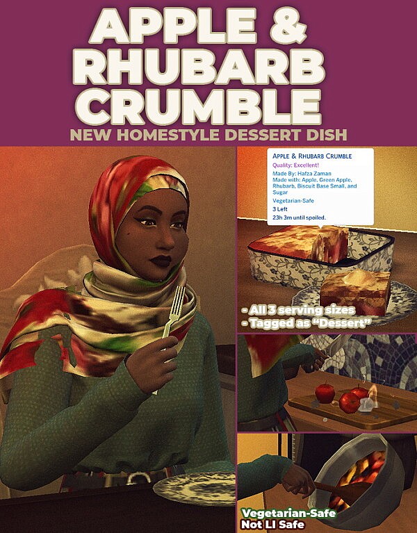 Apple and Rhubarb Crumble by RobinKLocksley from Models Sims 4