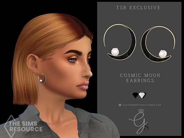 Cosmic Moon Earrings by Glitterberryfly from TSR