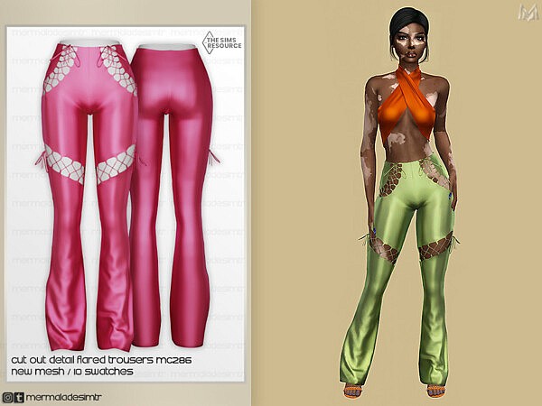 Cut Out Detail Flared Trousers MC286 by mermaladesimtr from TSR