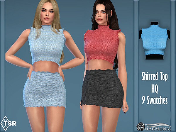 Delight Shirred Crop Top by Harmonia from TSR