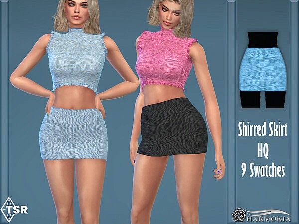 Delight Shirred Mini Skirt by Harmonia from TSR