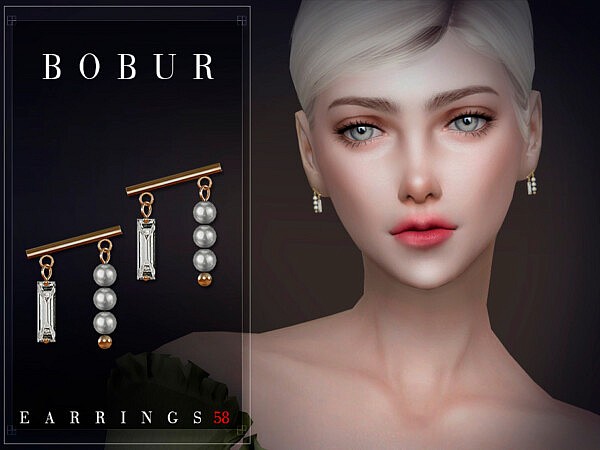 Diamond pearl earrings by Bobur3 from TSR