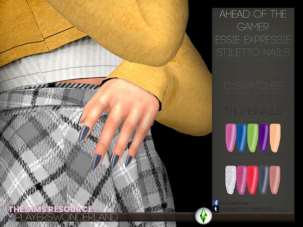 Essie Expressie Stiletto Nails by PlayersWonderland from TSR