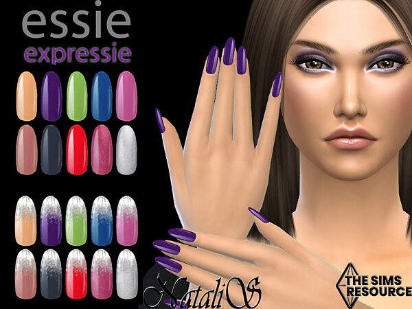 Essie Expressie almond nails set by NataliS from TSR