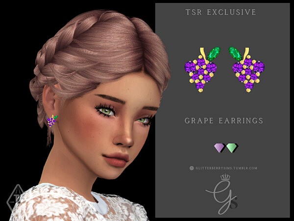 Grape Earrings by Glitterberryfly from TSR