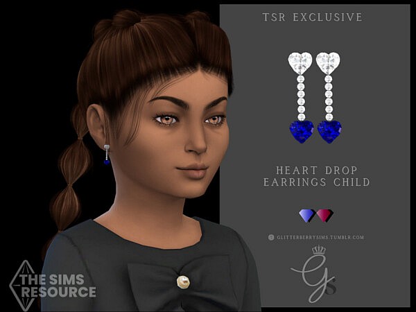 Heart Drop Earrings by Glitterberryfly from TSR