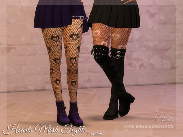 Hearts Mesh Tights by Dissia from TSR