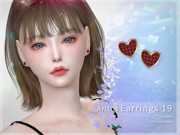 Houndstooth earrings 19 by Arltos from TSR