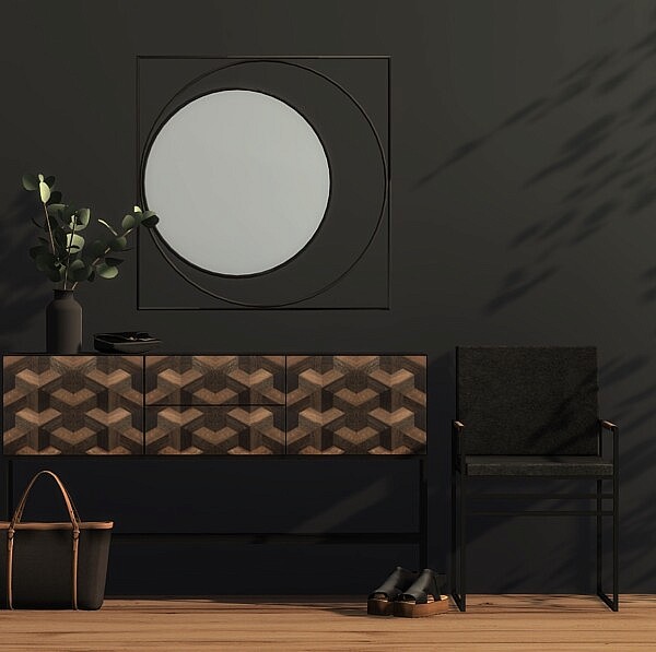Illusion Sideboard, Barcelona Mirror and Dining Chair from Heurrs