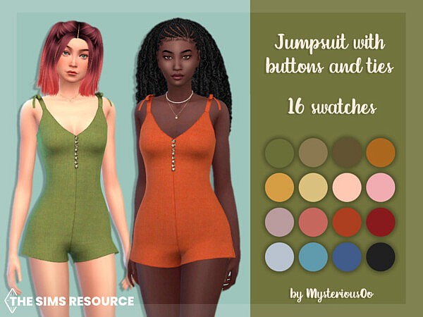 Jumpsuit with buttons and ties by MysteriousOo from TSR