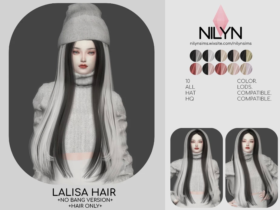 Lalisa Hair Bangs Version from Nilyn Sims 4 • Sims 4 Downloads