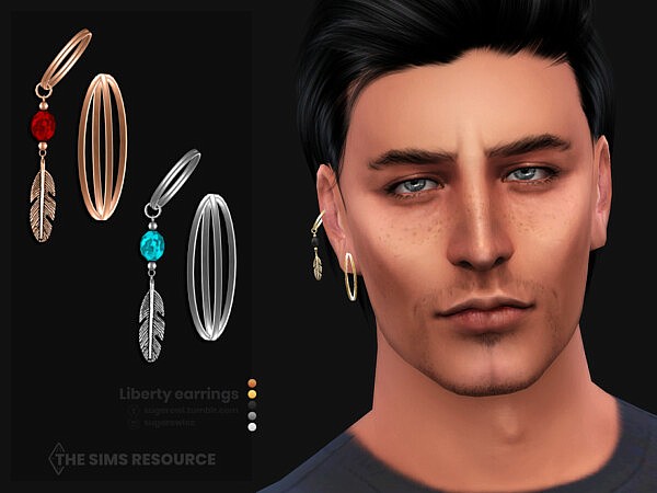 Liberty male earrings by sugar owl from TSR
