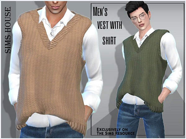 Mens vest with shirt by Sims House from TSR