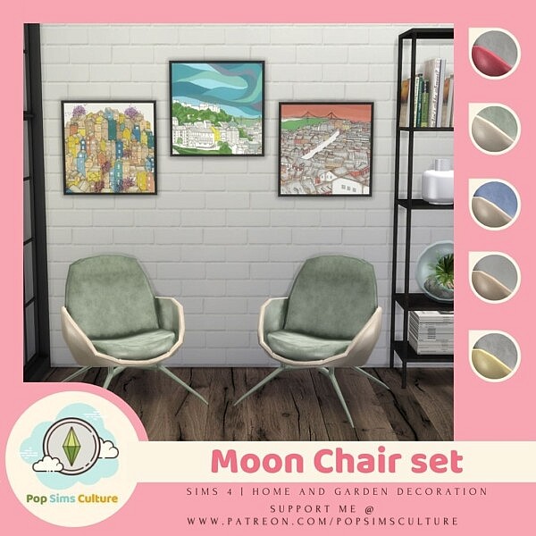 Moon Chair Set Low Poly from Pop Sims Culture