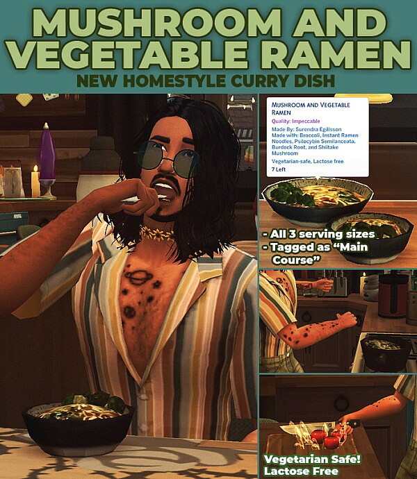 Mushroom and Vegetable Ramen by  RobinKLocksley from Mod The Sims