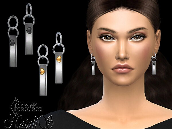 Metal bar with heart earrings by NataliS from TSR