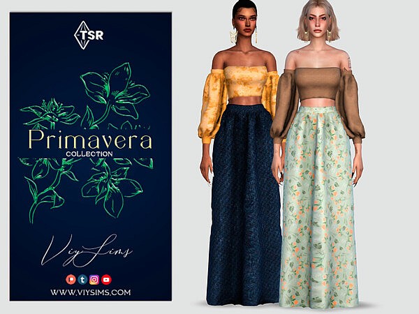 Primavera Collection skirt for floral set by Viy Sims from TSR