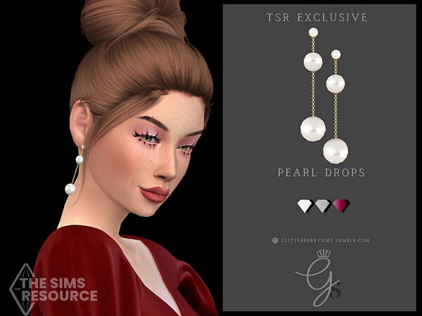 Pearl Drops Earrings by Glitterberryfly from TSR