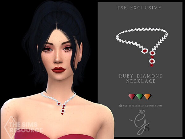 Ruby Diamond Necklace by Glitterberryfly from TSR