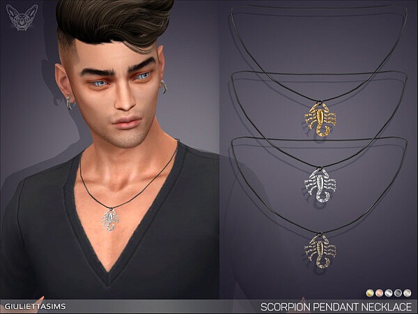 Scorpion Pendant Male Necklace by feyona from TSR