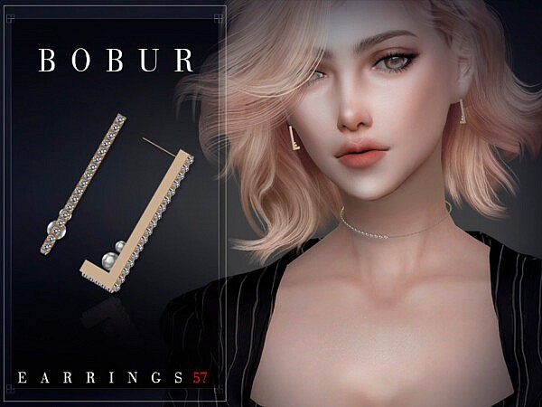 Simple diamond pearl earrings by Bobur3 from TSR