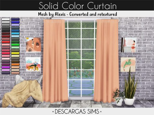 Solid Color Curtain from Descargas Sims